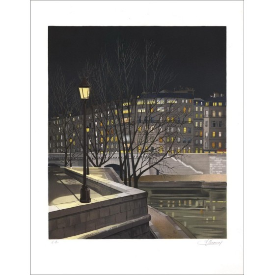 Jean Luc Leclisse - Litografía original "The Quays"