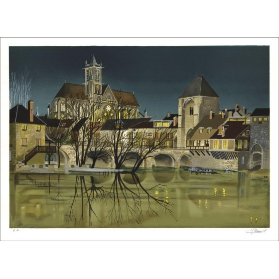 Jean Luc Lecter - Originele Litho "De versterkte stad" 56x76cm