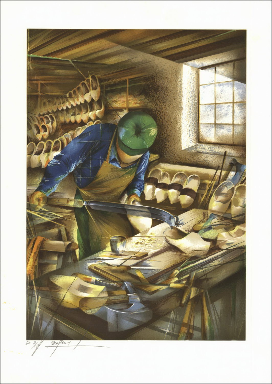 Buy The Clog Maker by Raymond POULET Original Lithograph