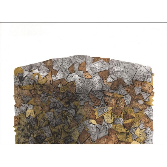 Caesar (Baldaccini) - Original-Lithographie "Metallplattenkompressions-Porträt" 75x55cm - 1982