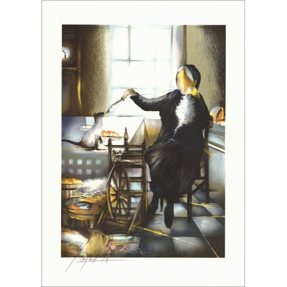 Acquista Il filatore di Raymond POULET Litografia Originale