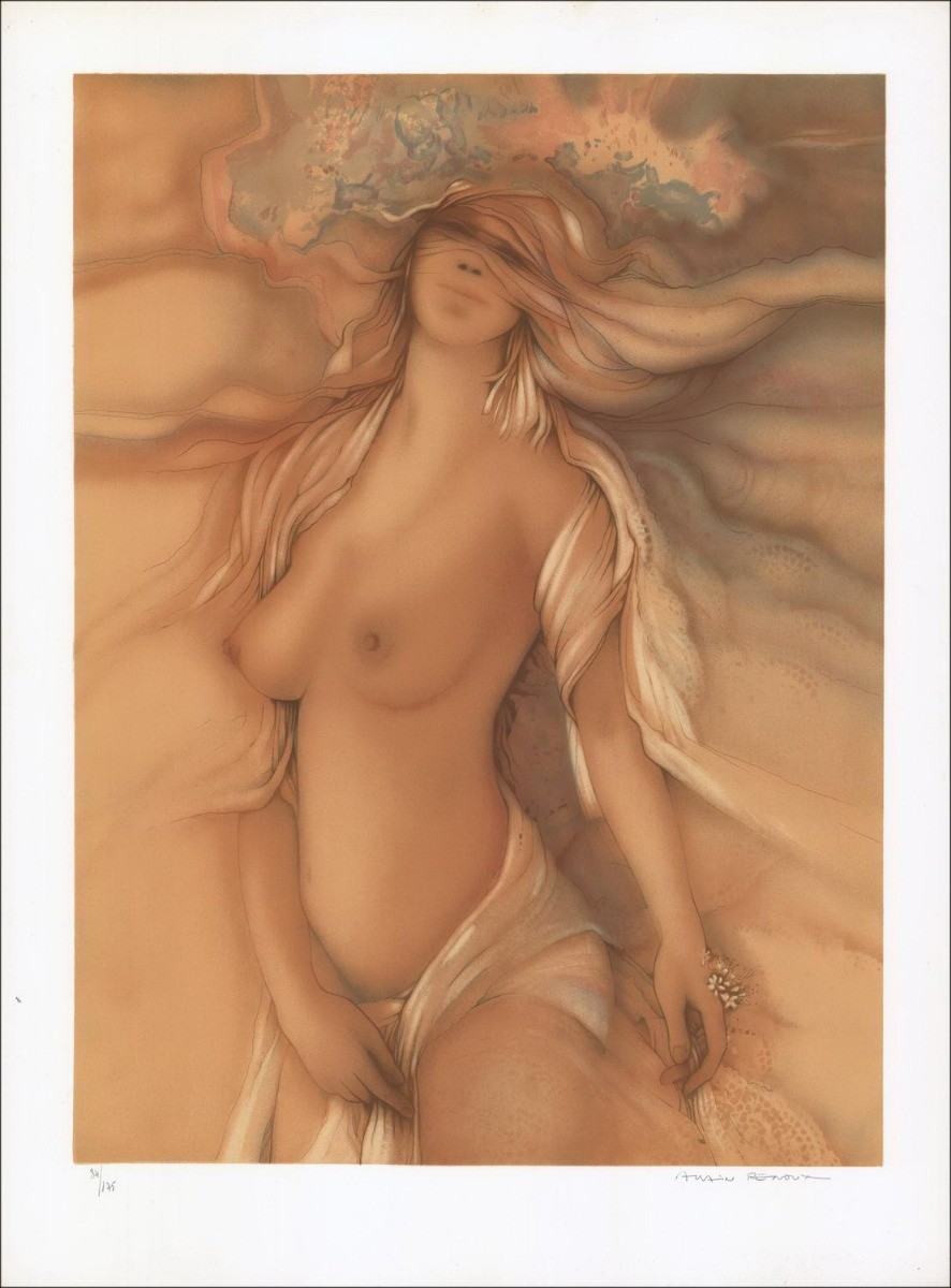 Naked Woman, Autumn - Original Lithograph numbered and signed in pencil by the artist - Budget range, small prize, decoration,
