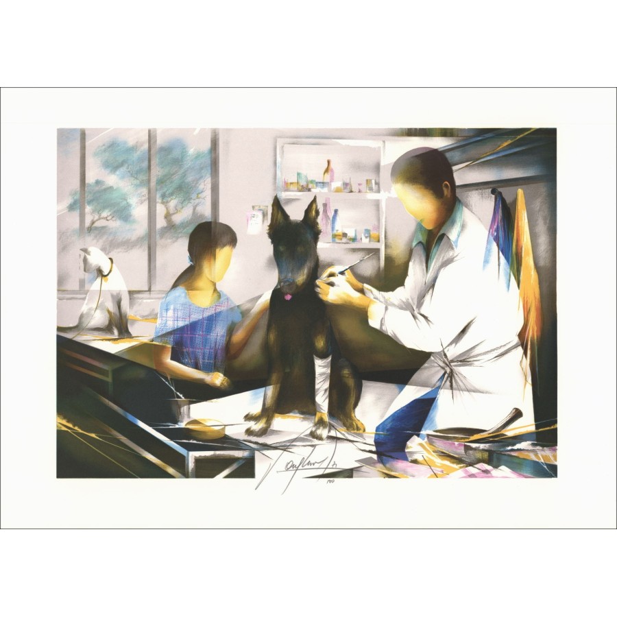 Acquista Raymond POULET Litografia Originale Il veterinario