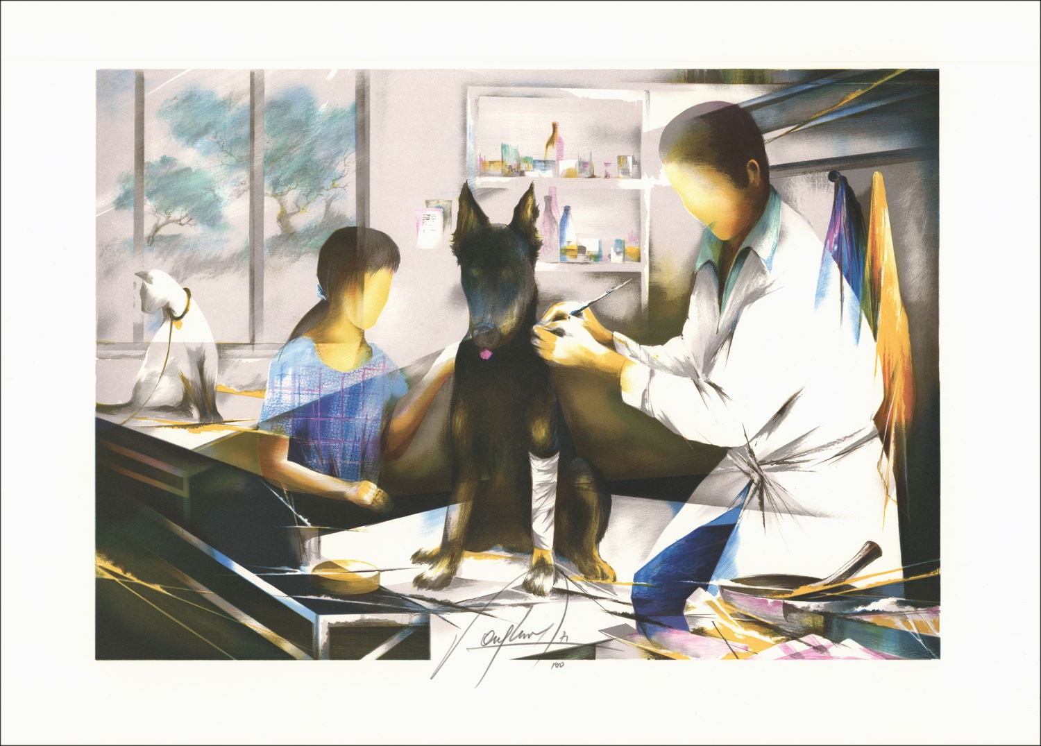 Acquista Raymond POULET Litografia Originale Il veterinario