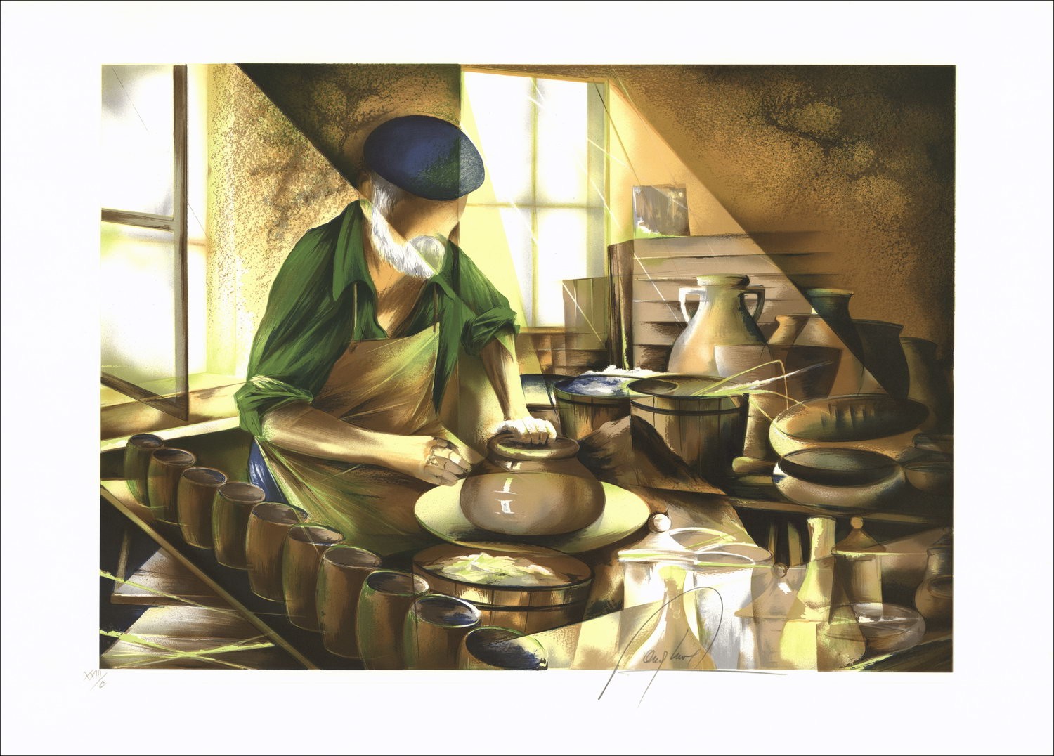 Raymond Huhn Le Pipier Original Lithographie kaufen