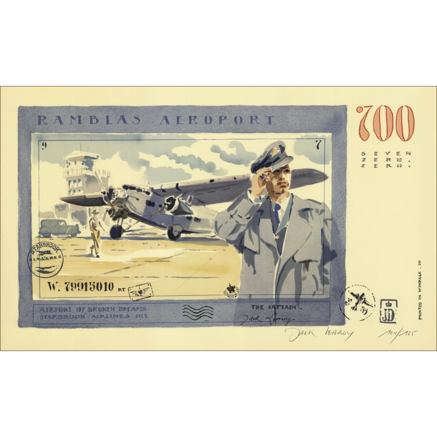 Jack Learoy - Original-Lithographie "Ramblas Aeroport" 34x56cm