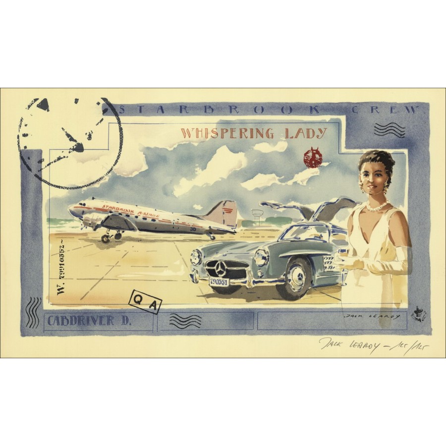 Jack Learoy - Originele Litho "Whispering Lady" 34x56cm