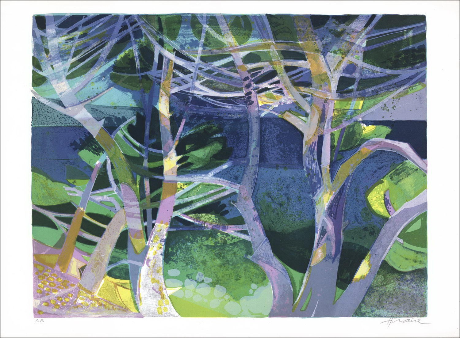Aankoop Lithografie Camille Hilaire Landschap van Saint Jean Cap Ferrat
