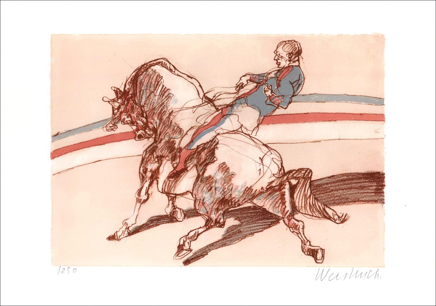 Acquista Il cavaliere del circo di Claude WEISBUCH Litografia originale