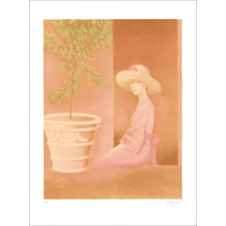 RETIVAT Annie  - Original Lithograph "Woman on the balcony" signed and numbered in pencil