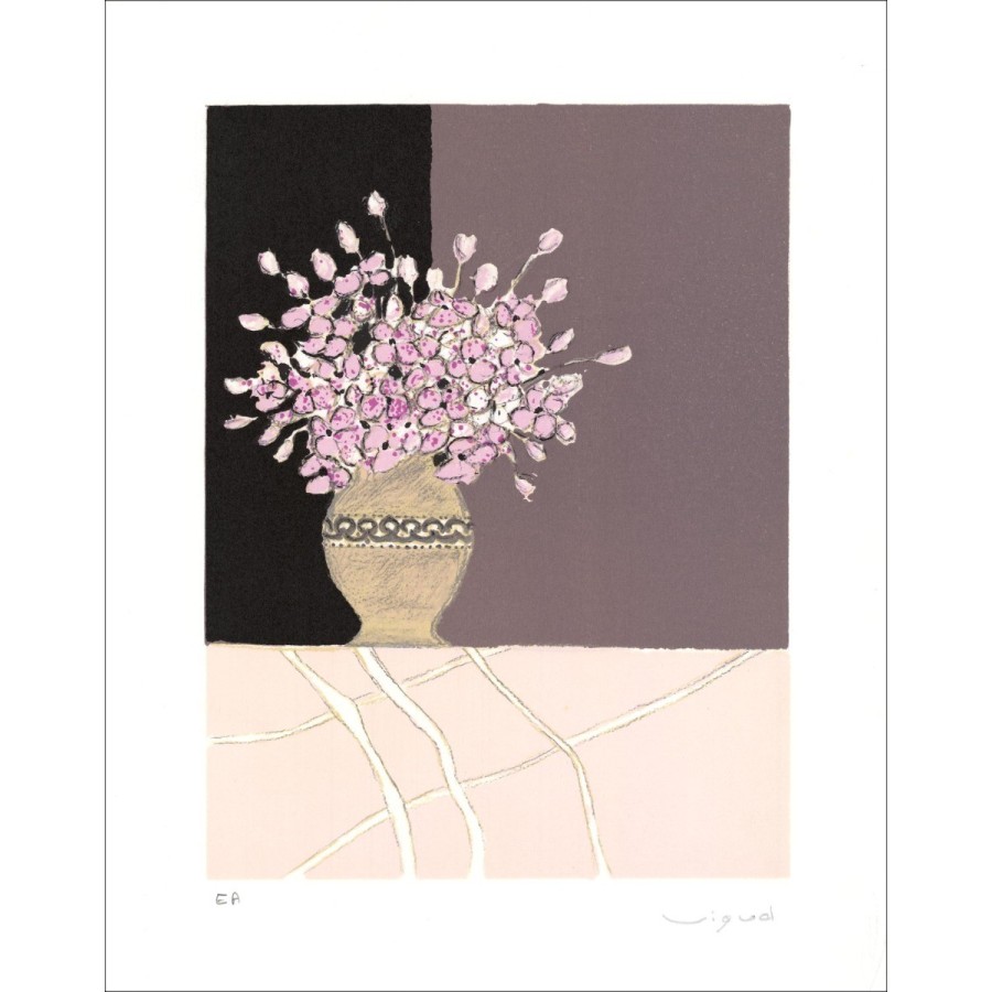 Lithographie unterzeichnet: Blumenstrauß 01, André Vigud "(38x28cm)