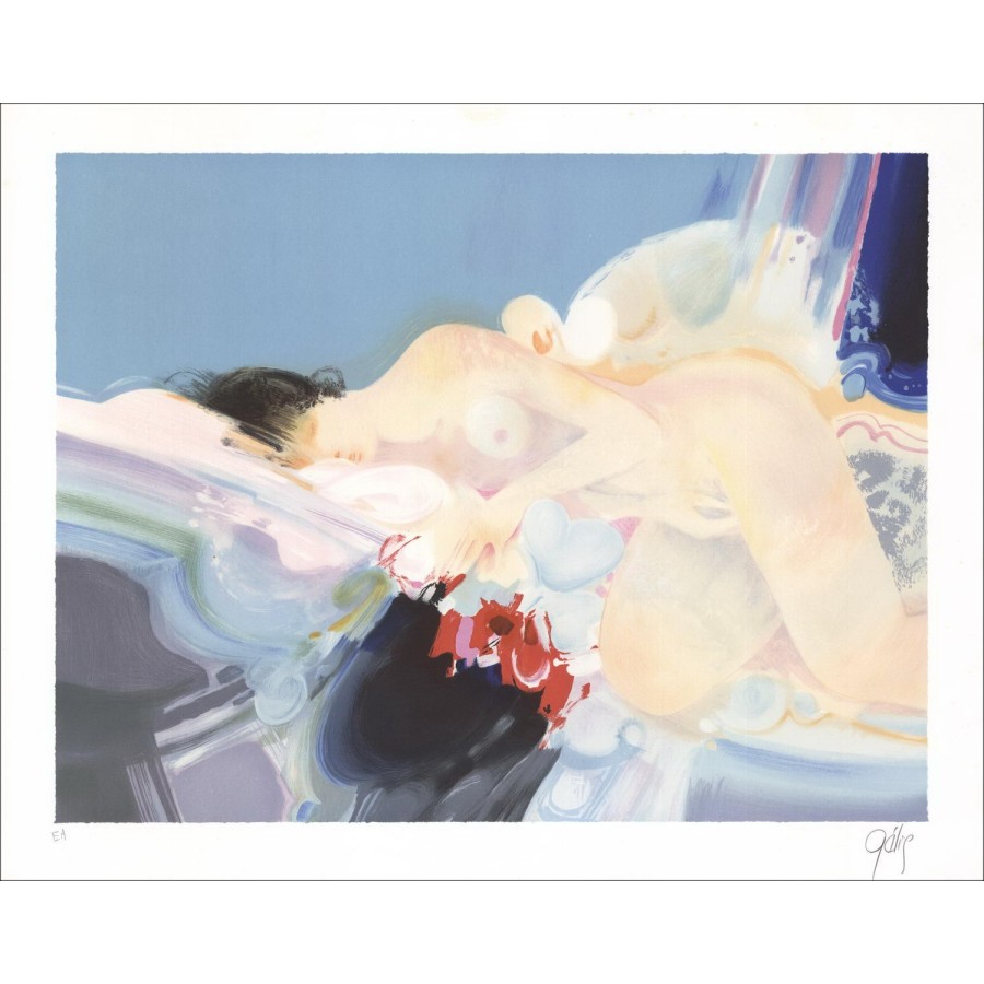 Daniel Gelis - Original-Lithographie "Schlafende Frau" 45x56cm, signiert und nummeriert im Bleistift