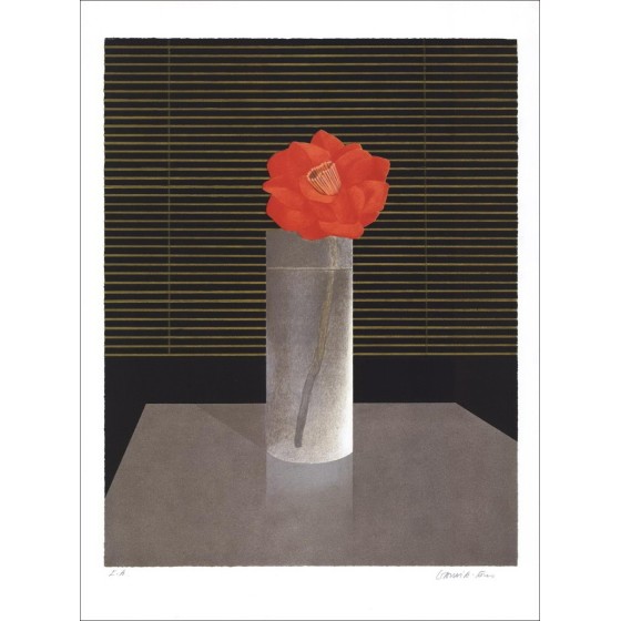 Pierre García-Fons - Litografía original "La flor roja" 61x45cm, firmada y numerada a lápiz