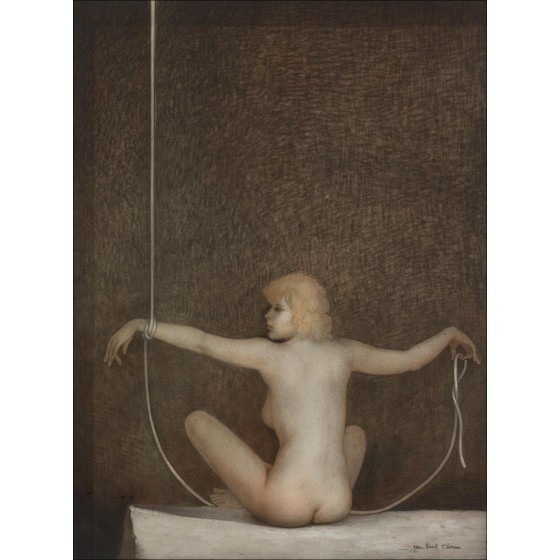 Jean-Paul Cleren - Originele olieverfschilderij op papier "The Chain" 46x34cm