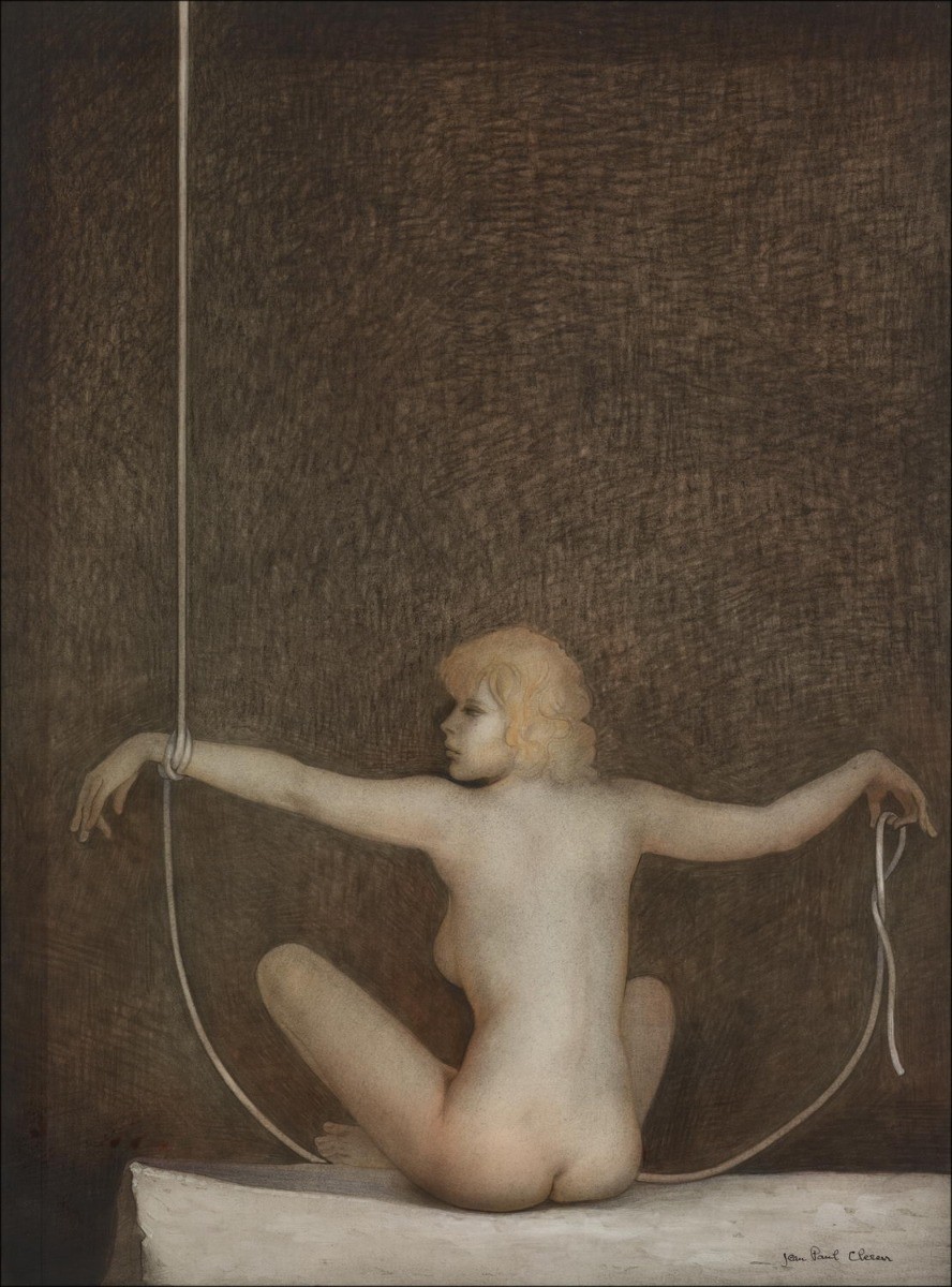 Jean-Paul Cleren - Original-Ölgemälde auf Papier "Die Kette" 46x34cm