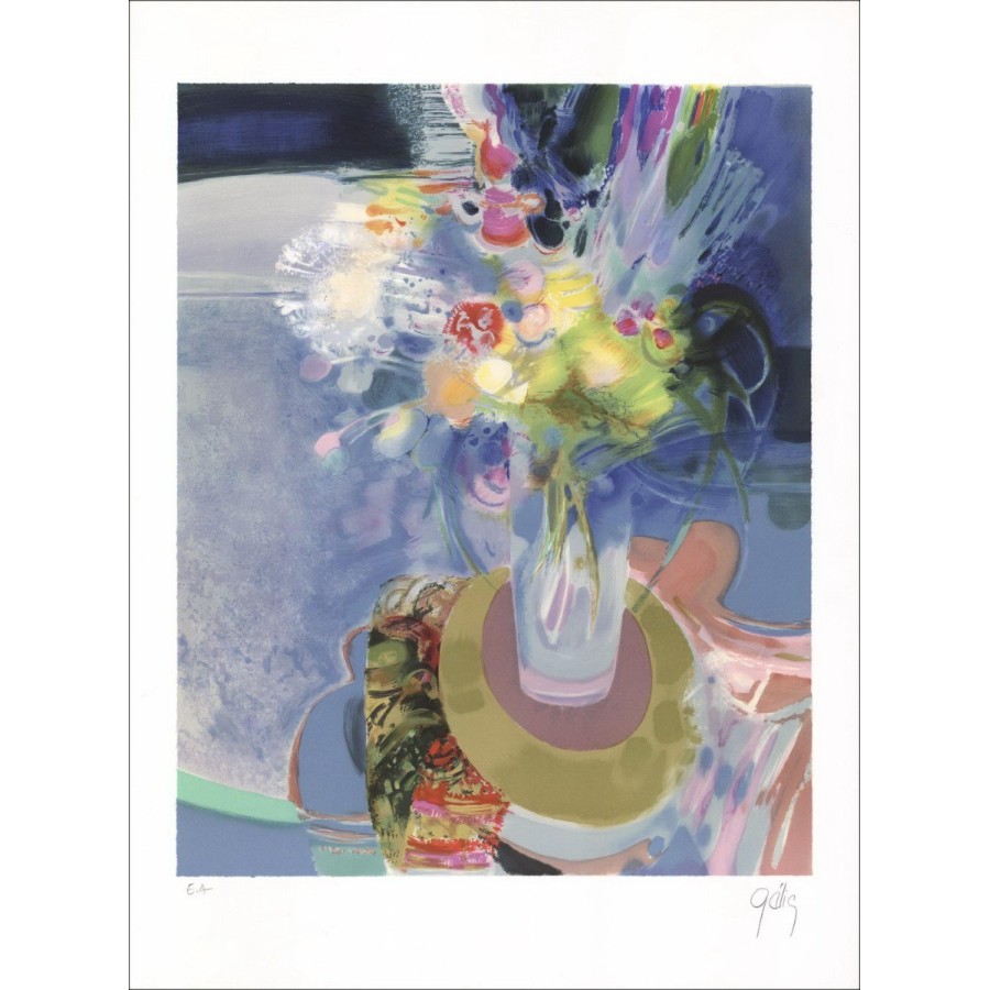 Daniel GELIS - Original Lithograph "Das Bouquet der Blumen" 76x56cm, signiert und nummeriert in Bleistift
