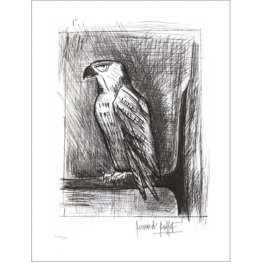 Bernard Buffet 'L'Aigle' - Gravure Pointe Sèche Exceptionnelle