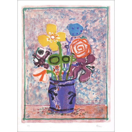 ➔ Paul Aïzpiri - "The Bouquet of Flowers 50" - Litografia originale 76x55cm