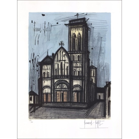 Comprar Basílica de Vézelay Bernard Buffet Litografía original de 1968