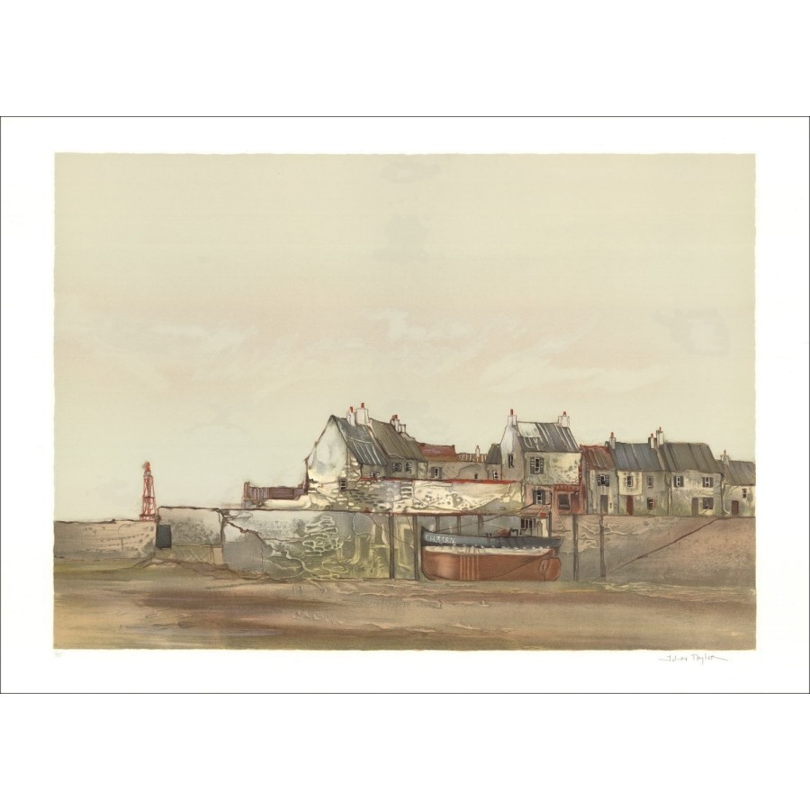 Julian TAYLOR : Lithographie Originale "Marée Basse Près De Cherbourg" 54x76cm - Signée au crayon par l'artiste