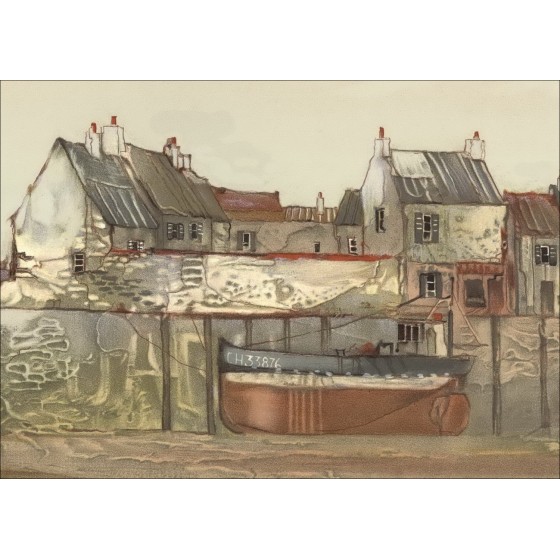 Julian Taylor: Original-Lithographie "Ebbe in der Nähe von Cherbourg" 54x76cm - in Bleistift vom Künstler unterzeichnet