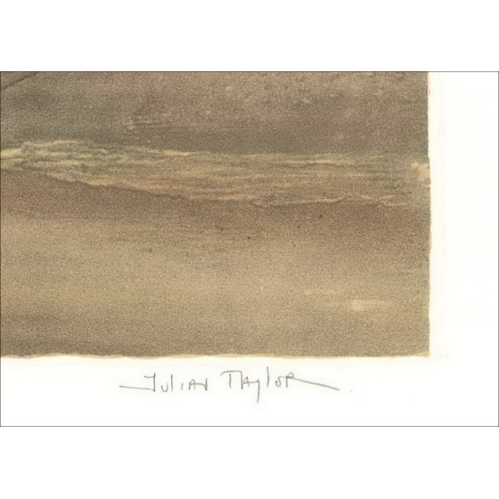 Julian TAYLOR: Litografia Originale "Bassa Marea Vicino a Cherbourg" 54x76cm - Firmata a matita dall'artista