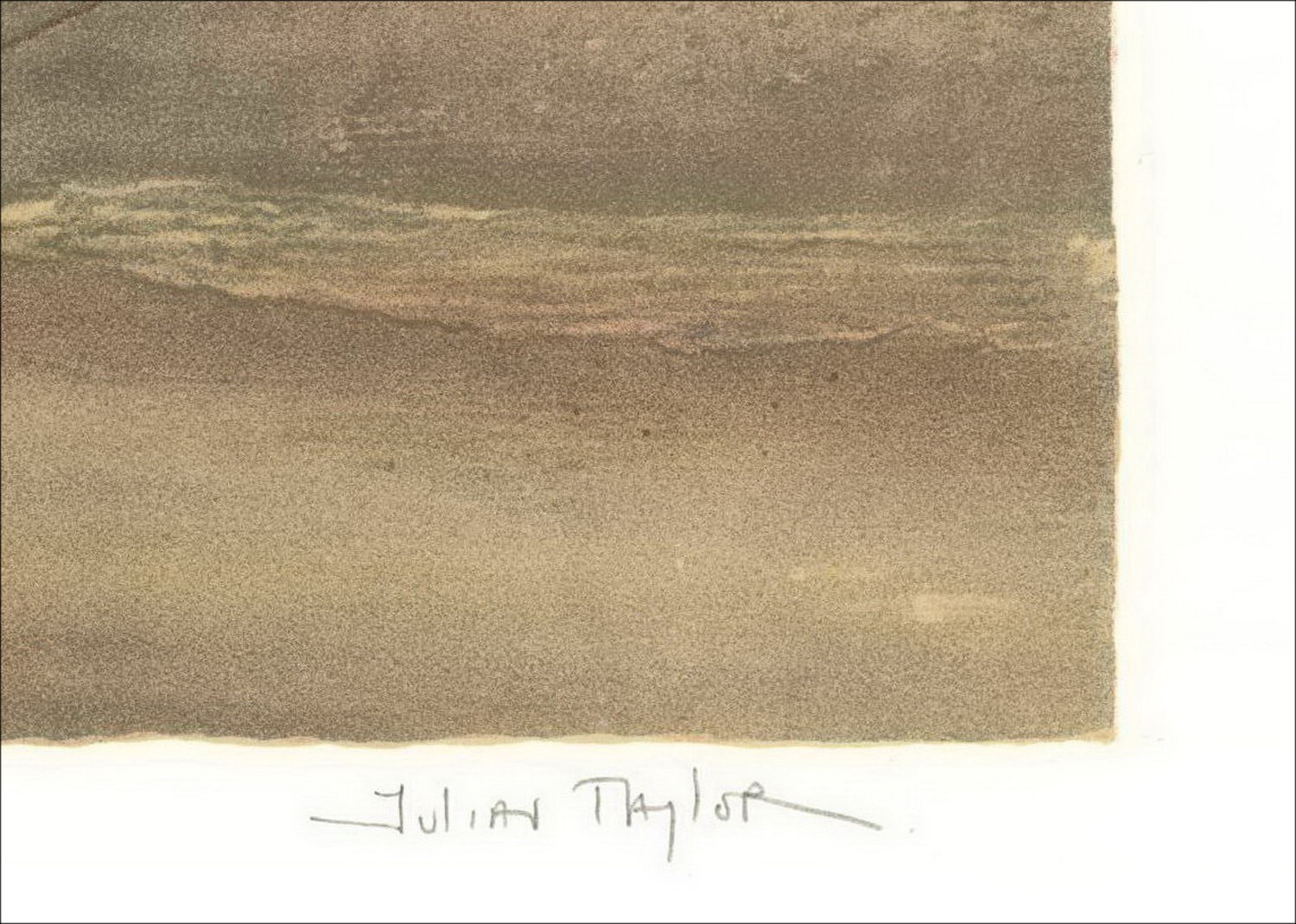 Julian TAYLOR : Lithographie Originale "Marée Basse Près De Cherbourg" 54x76cm - Signée au crayon par l'artiste