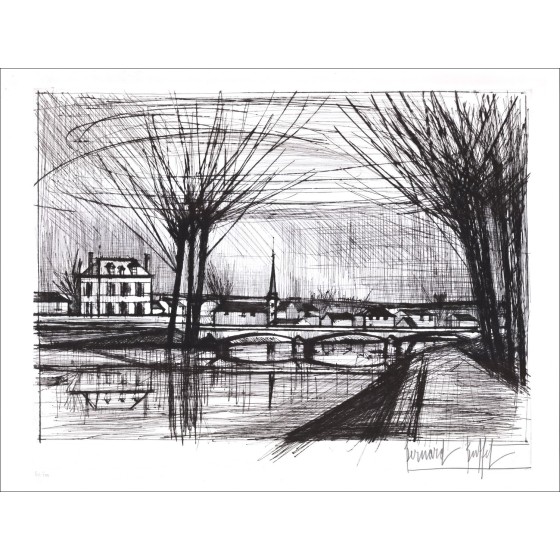 Kaufen Kanal Soissons Original Gravur Bernard Buffet 1964