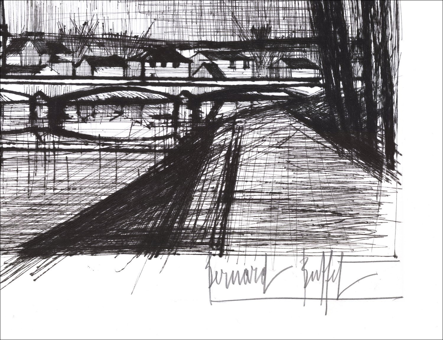 Comprar canal soissons original grabado bernard buffet 1964