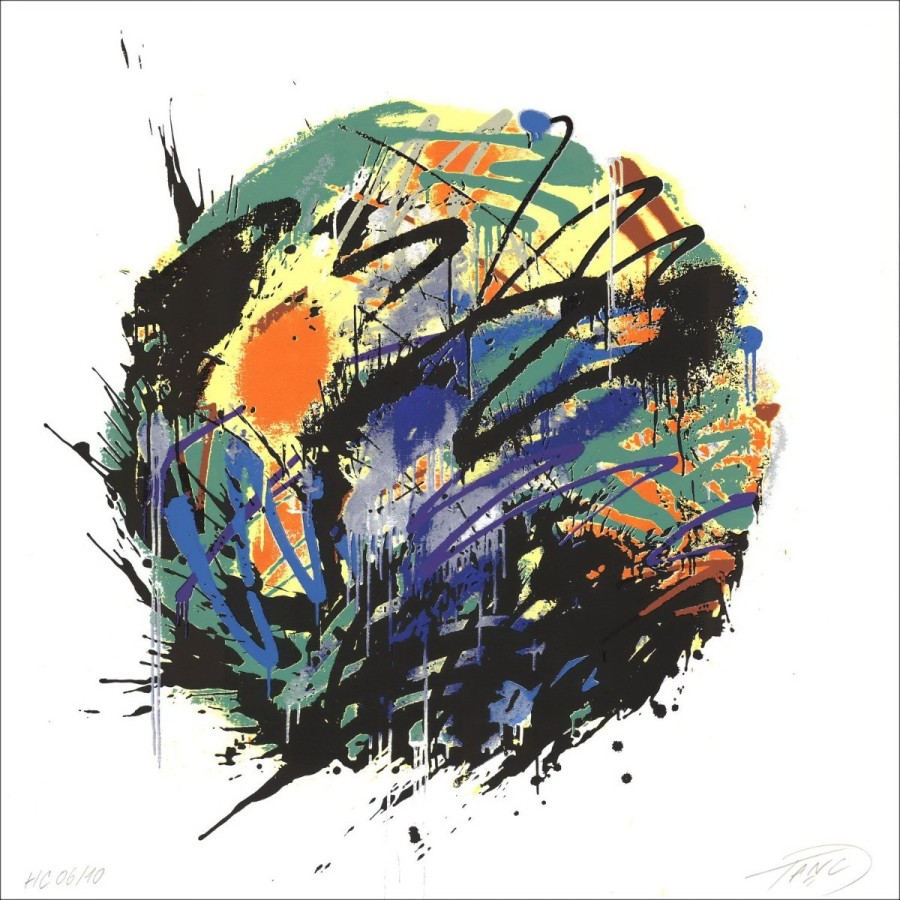 TANC - Impresión original de la pantalla "CANS composición" 70x70cm - 2017