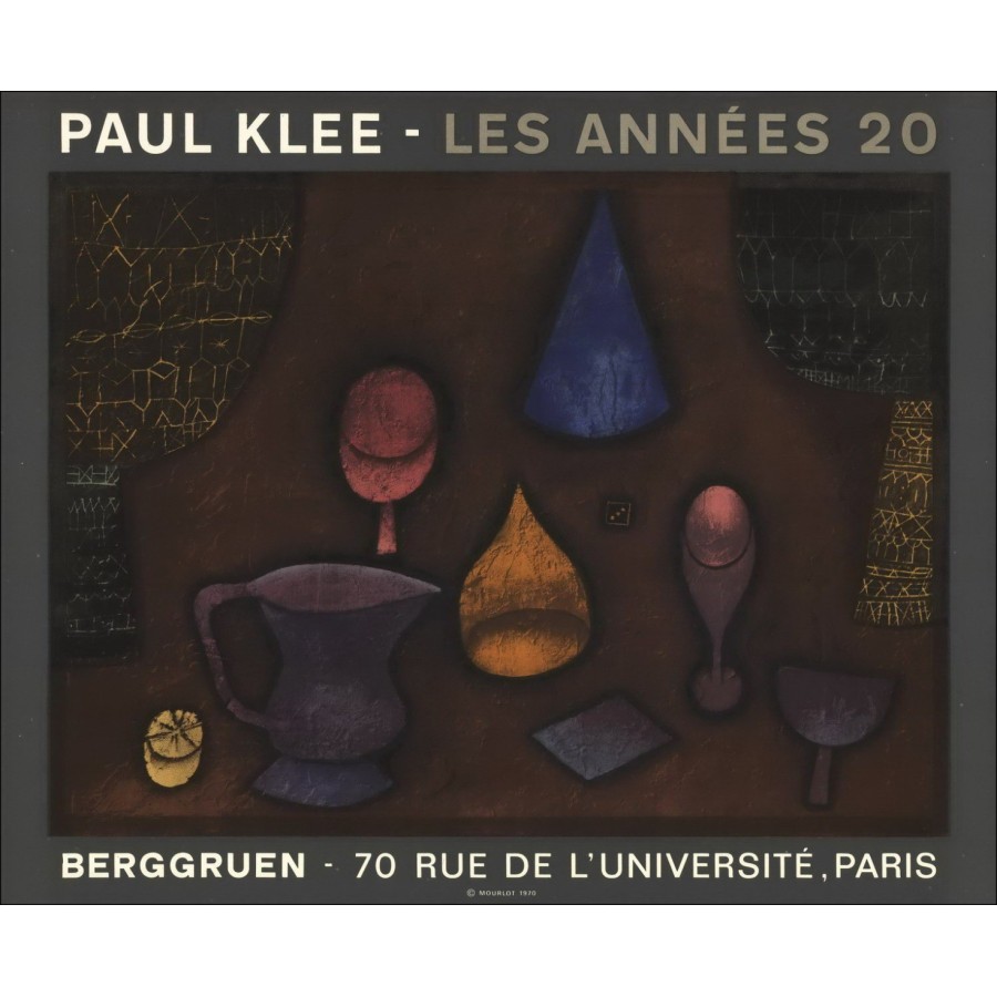 Paul Klee - Litografía "Galería de exposiciones Berggruen, París" 54x66cm - 1970 - Poster original Mourlot