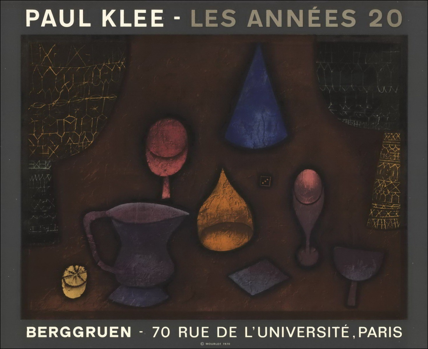 Paul Klee - Lithographie "Ausstellungsgalerie Berggruen, Paris" 54x66cm - 1970 - Original Poster Mourlot