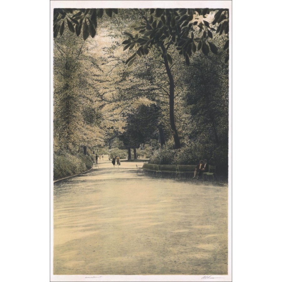 Harold ALTMAN - Original Lithograph "Park Drive" 103x67cm