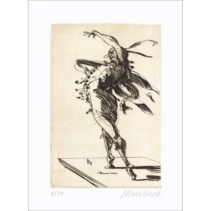 Tribute aan Callot Pantalone Claude WEISBUCH Oorspronkelijke gravure