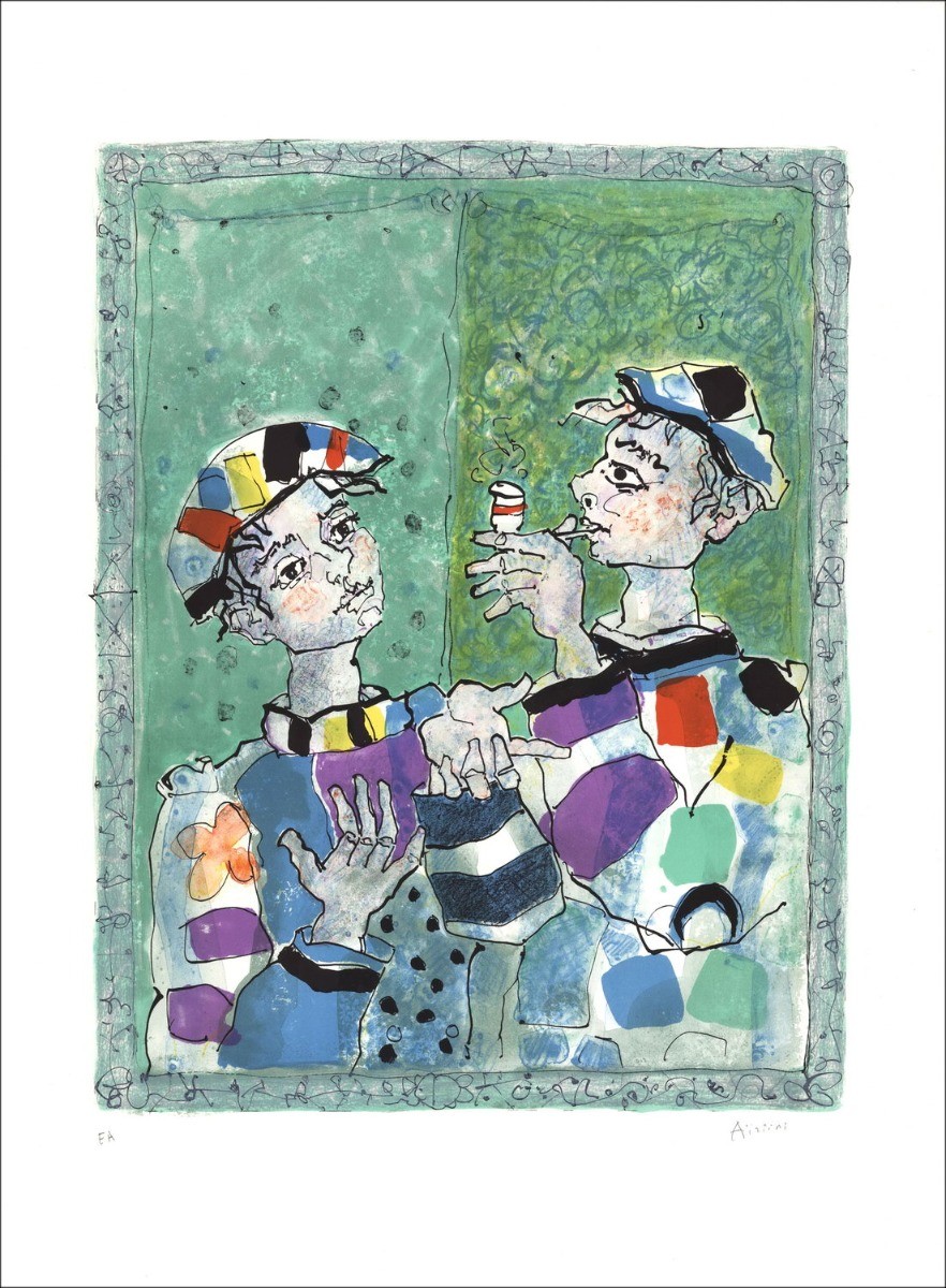 Paul Aïzpiri - Original-Lithographie "Die Pipe Haves" 76x56cm