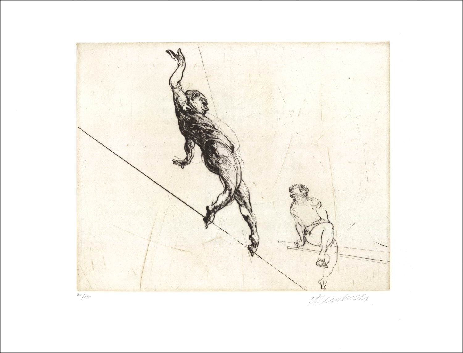 Acheter Le funambule Claude WEISBUCH Gravure Originale de 1990