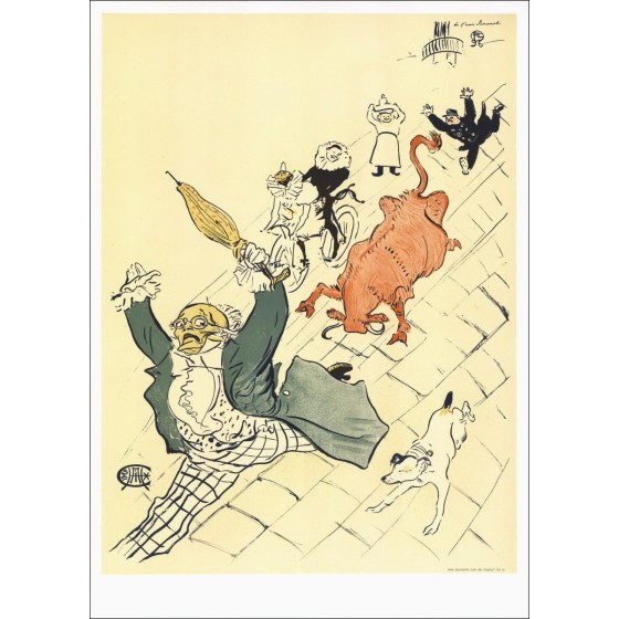 Henri de Toulouse-Lautrec - Lithoschroef "Promenade de la koe woedend" 75x54cm - 1974