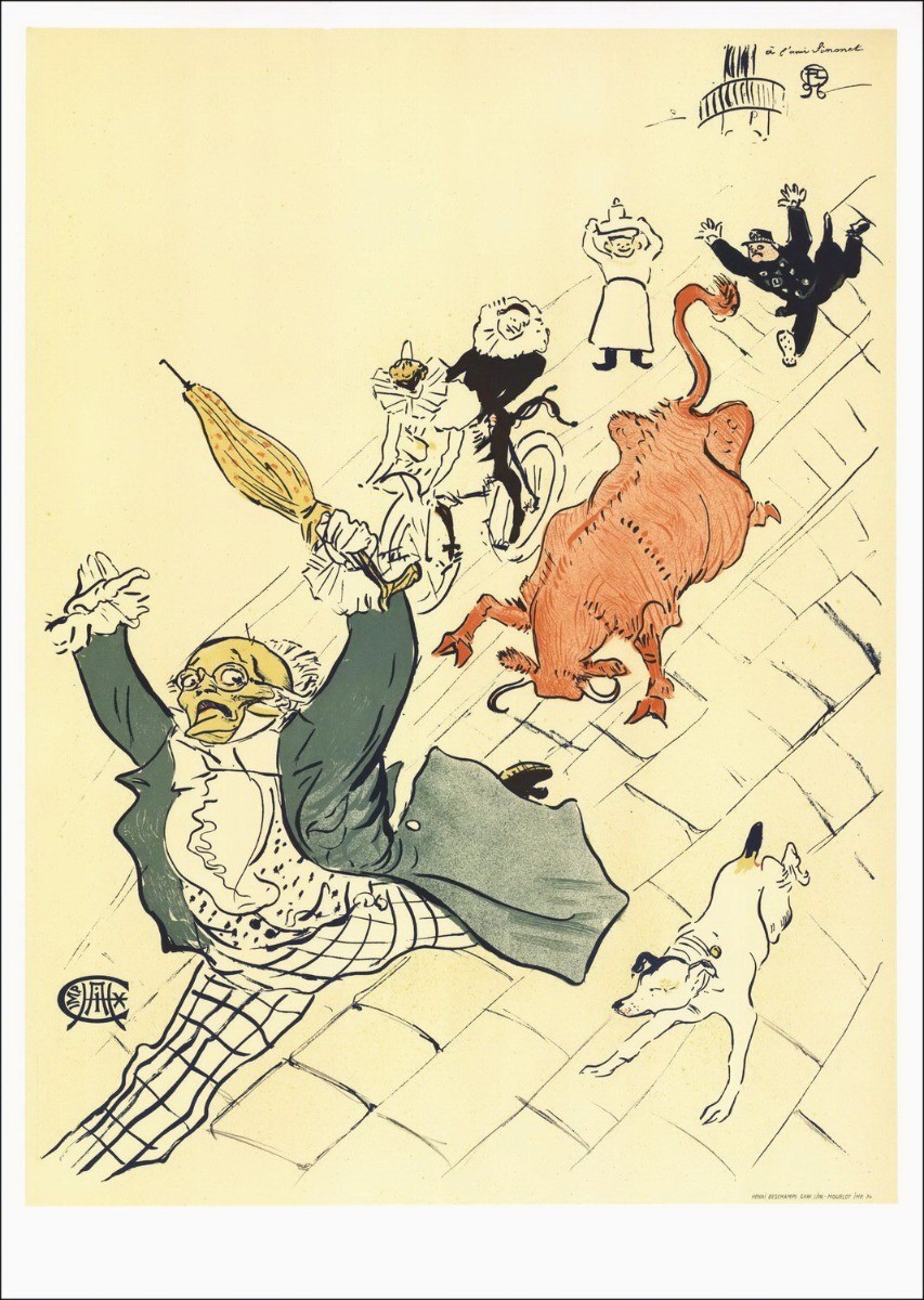 Henri de Toulouse-lautrec - Lithographie "Promenade de la Kuh wütend" 75x54cm - 1974