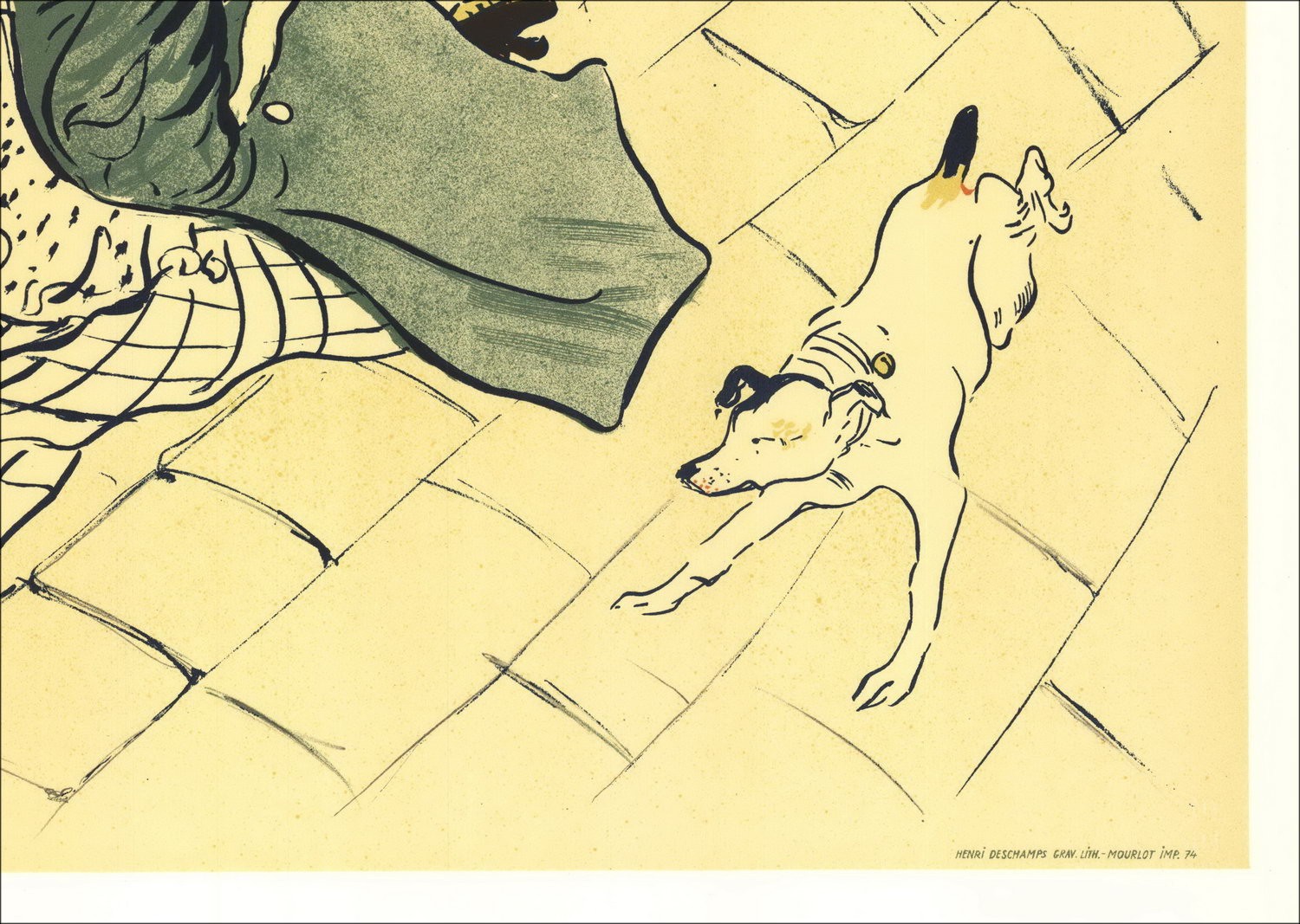Henri de Toulouse-Lautrec - Litografía "Promenade de la vaca enfurecida" 75x54cm - 1974