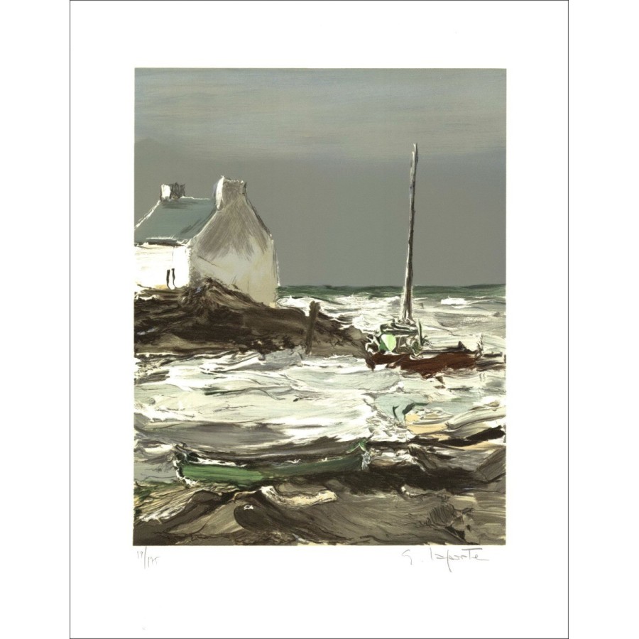 Georges Laporte - Original-Lithographie "Ozeanschaum" 49x38cm - signiert und nummeriert in Bleistift