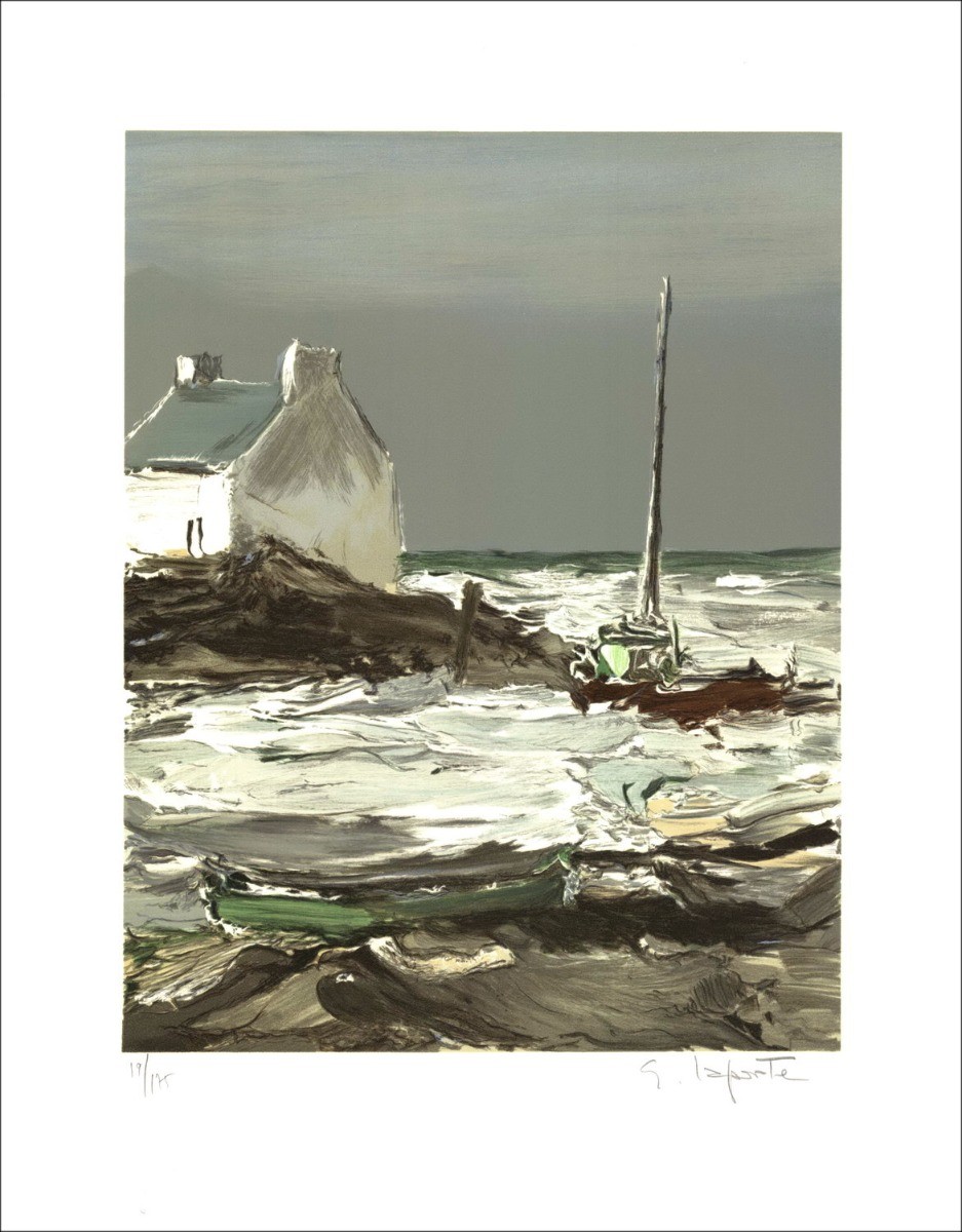 Georges Laporte - Litografia originale "Schiuma oceanica" 49x38cm - firmata e numerata a matita