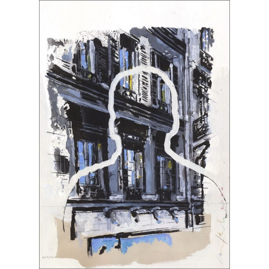 Charlelie Couture - Lithosche "Parijse silhouet" 70x50cm - 2020