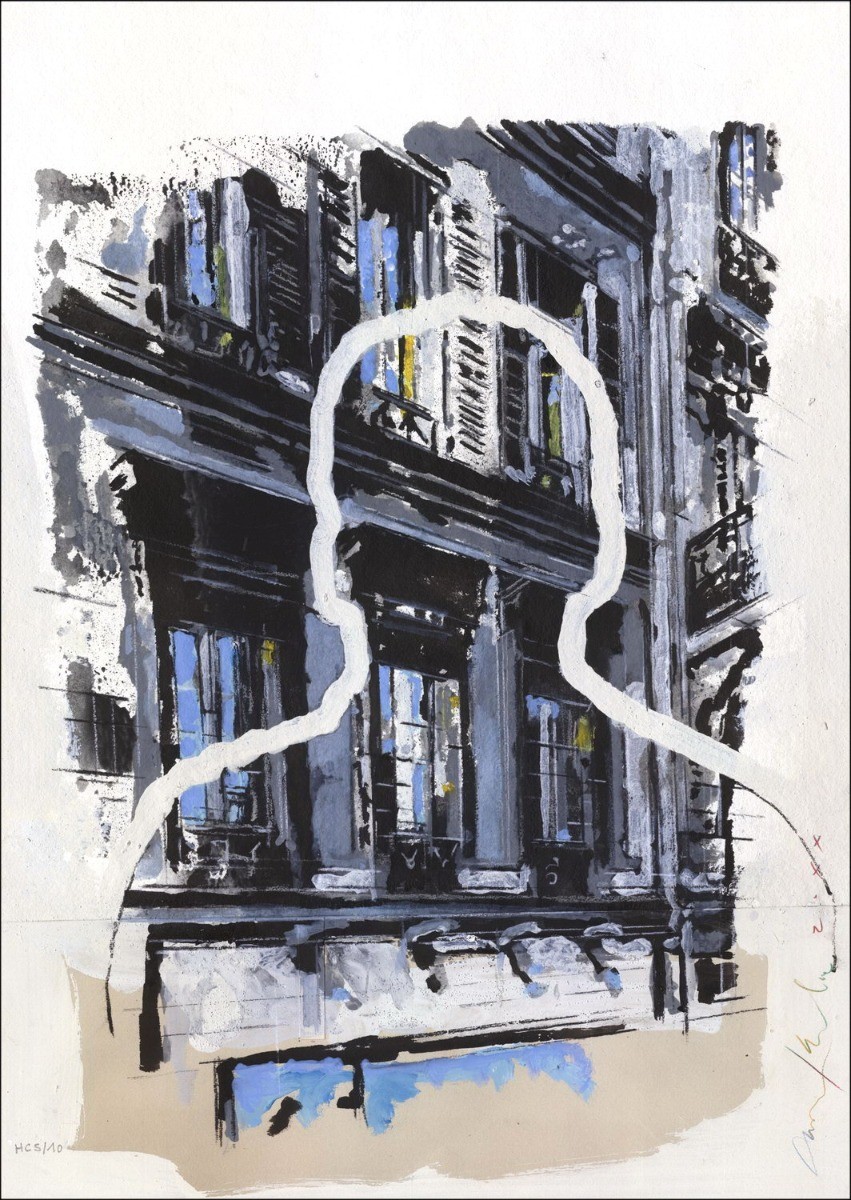 Charlélie COUTURE - Lithograph "Silhouette Parisienne" 70x50cm - 2020