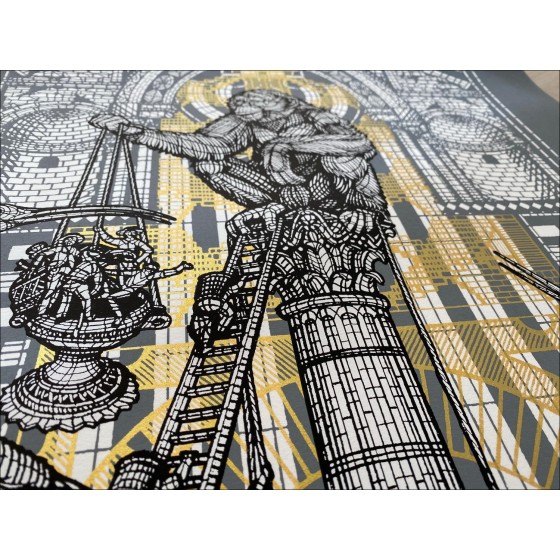 Monkeybird Original Screen Print with 24 Carate Gold om te kopen - Siméon 2020