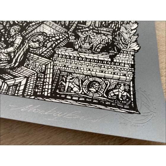 Monkeybird Original Screen Print mit 24 Carat Gold zum Kauf - Siméon 2020