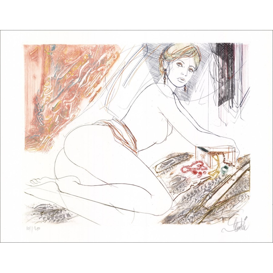 Jean-Baptiste VALADIE - Gravure originale "Les 7 péchés capitaux, L'Avarie" 35x45cm