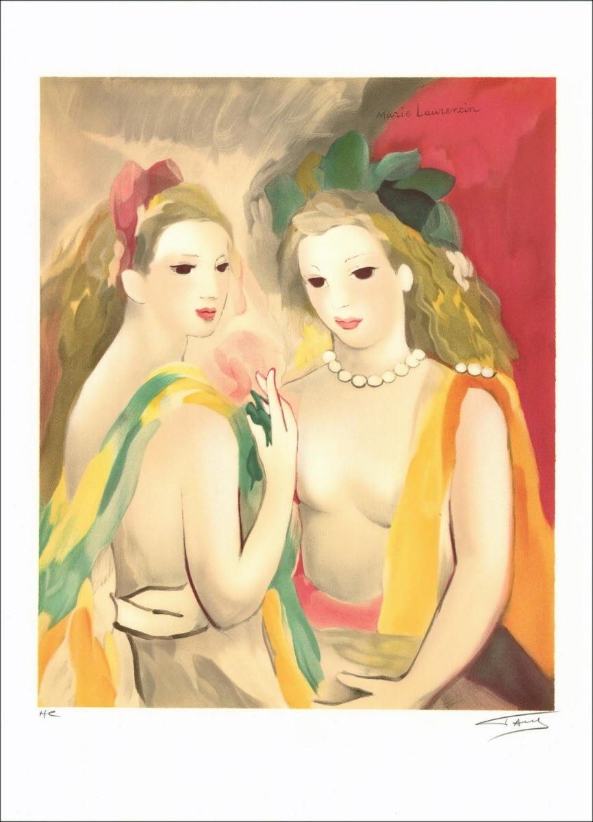 Marie Laurencin - Lithographie nach einem Aquarell "Die beiden Freunde 03" 76x56cm