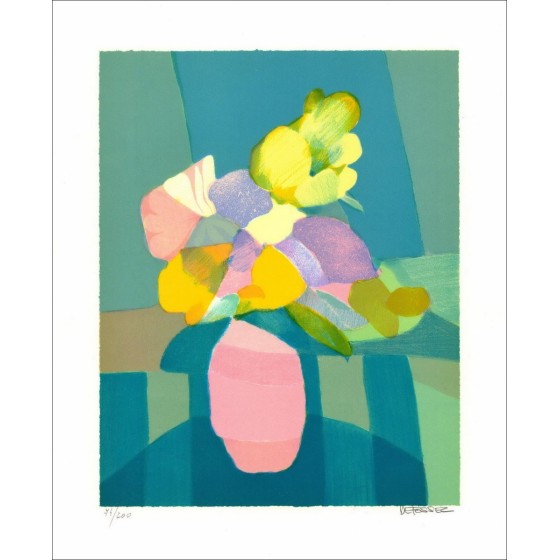 Alfred Defossez - Original signiert und nummerierte Lithographie "Bouquet de Provence" 55x45cm