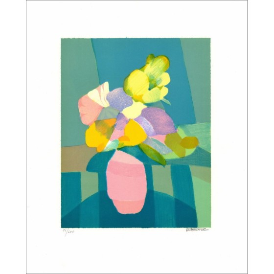 Alfred Defossez - Original signiert und nummerierte Lithographie "Bouquet de Provence" 55x45cm