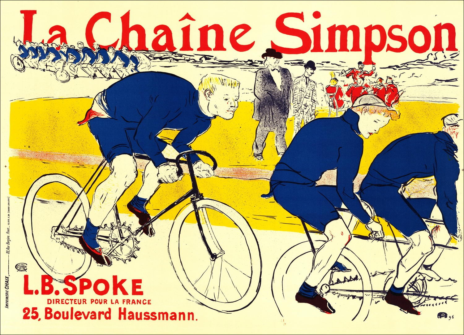 Henri de TOULOUSE-LAUTREC - Lithographie "La Chaîne Simpson" 71x99cm